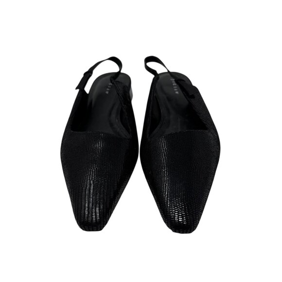 NWT Jigsaw Petra Leather Slingback Flat Black 39 - Picture 2 of 7